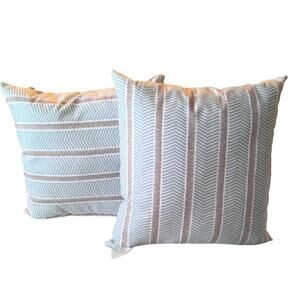 Pacific Coast Home Furnishings Accent Pillows Set Aqua Grey White 16 x16 Square‎